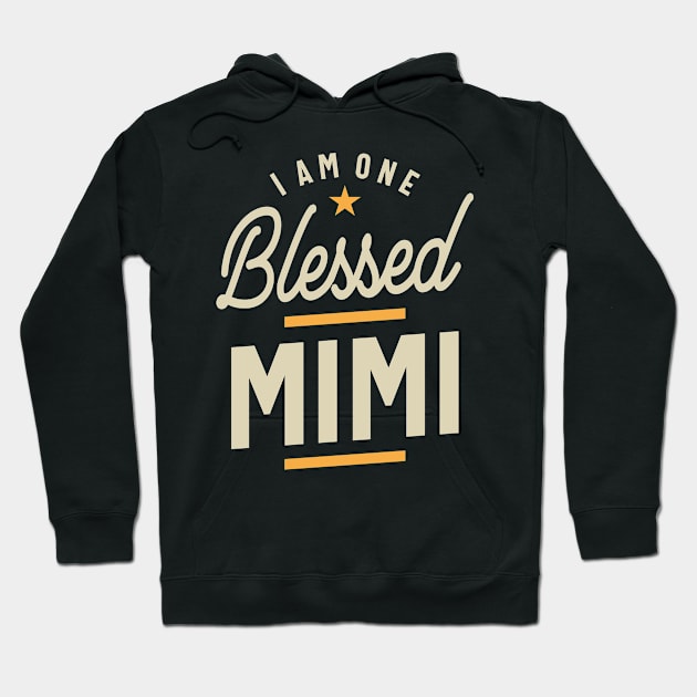 Womens I Am One Blessed Mimi Grandma Gift Hoodie by cidolopez